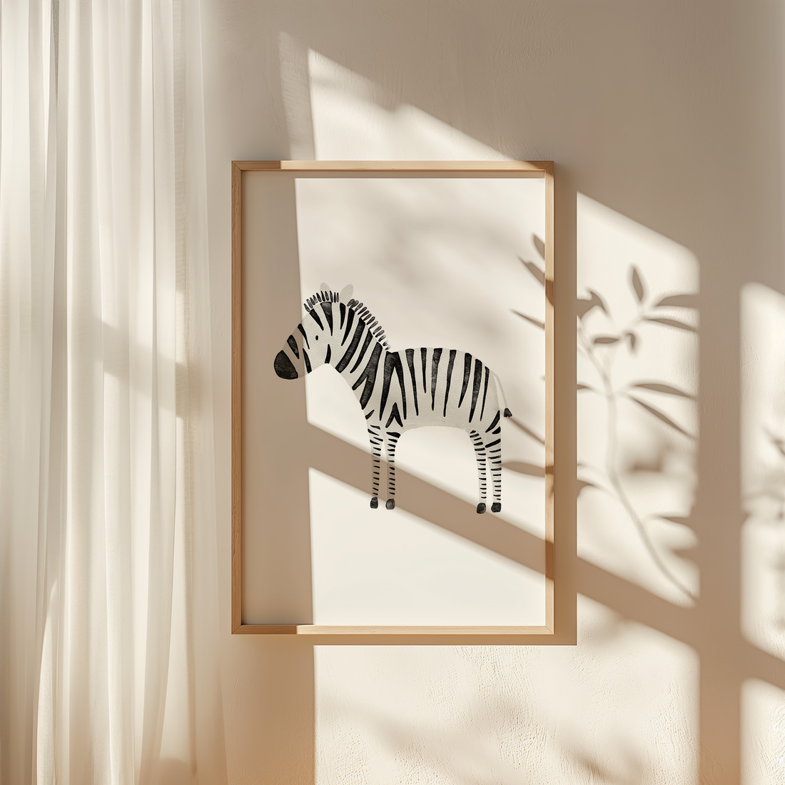Kinderposter Safaritiere Zebra inkl. Rahmen