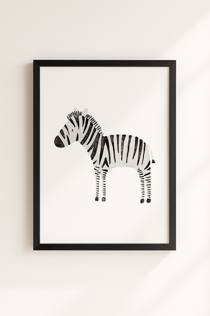 Kinderposter Safaritiere Zebra