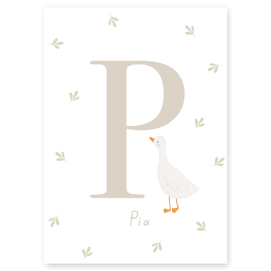 Buchstabenposter beige Gans