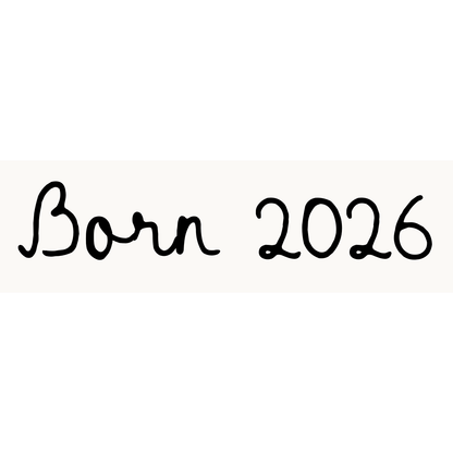 Hej Hanni Bügelbild born 2025 / 2026 schwarz