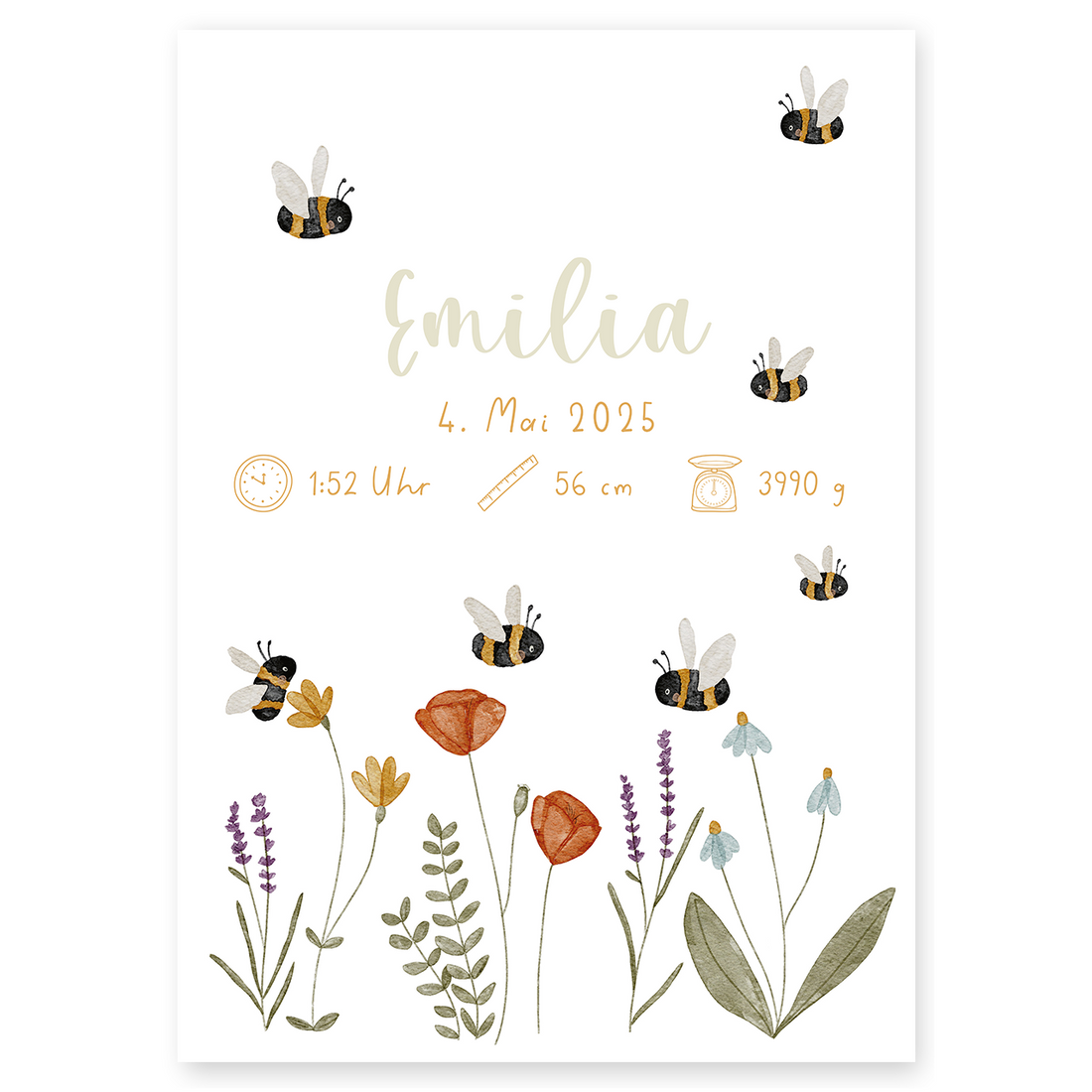 Geburtsposter Wildblumenwiese