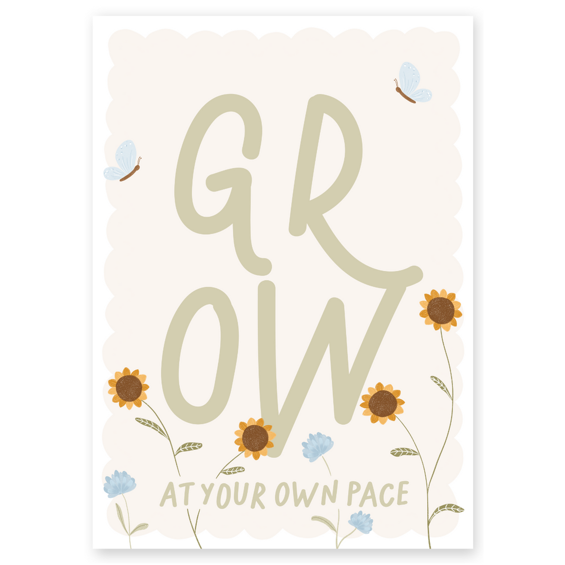 Poster Grow at your own pace blau gelb