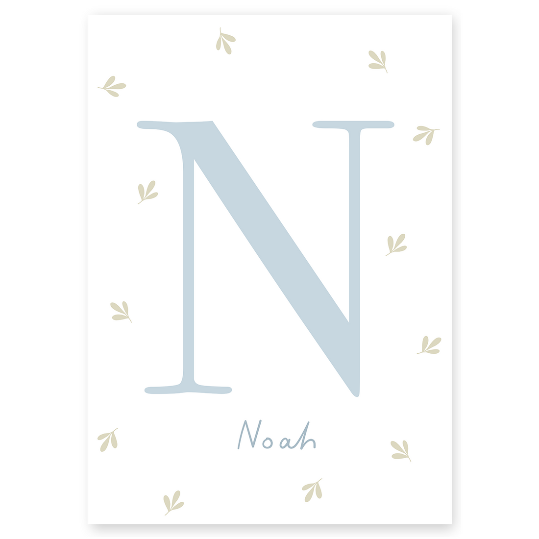 Buchstabenposter hellblau