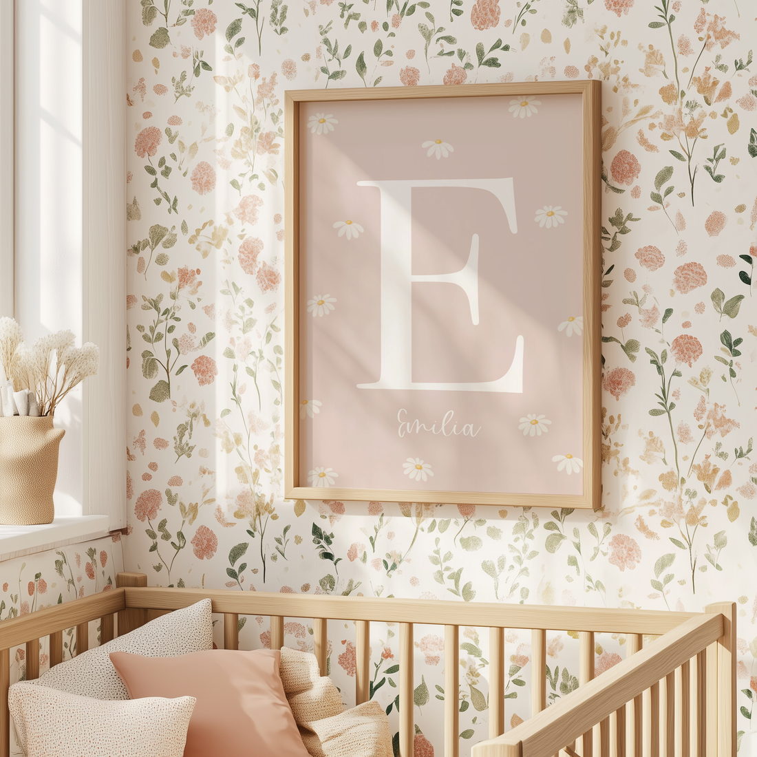 Buchstabenposter rosé Gänseblümchen