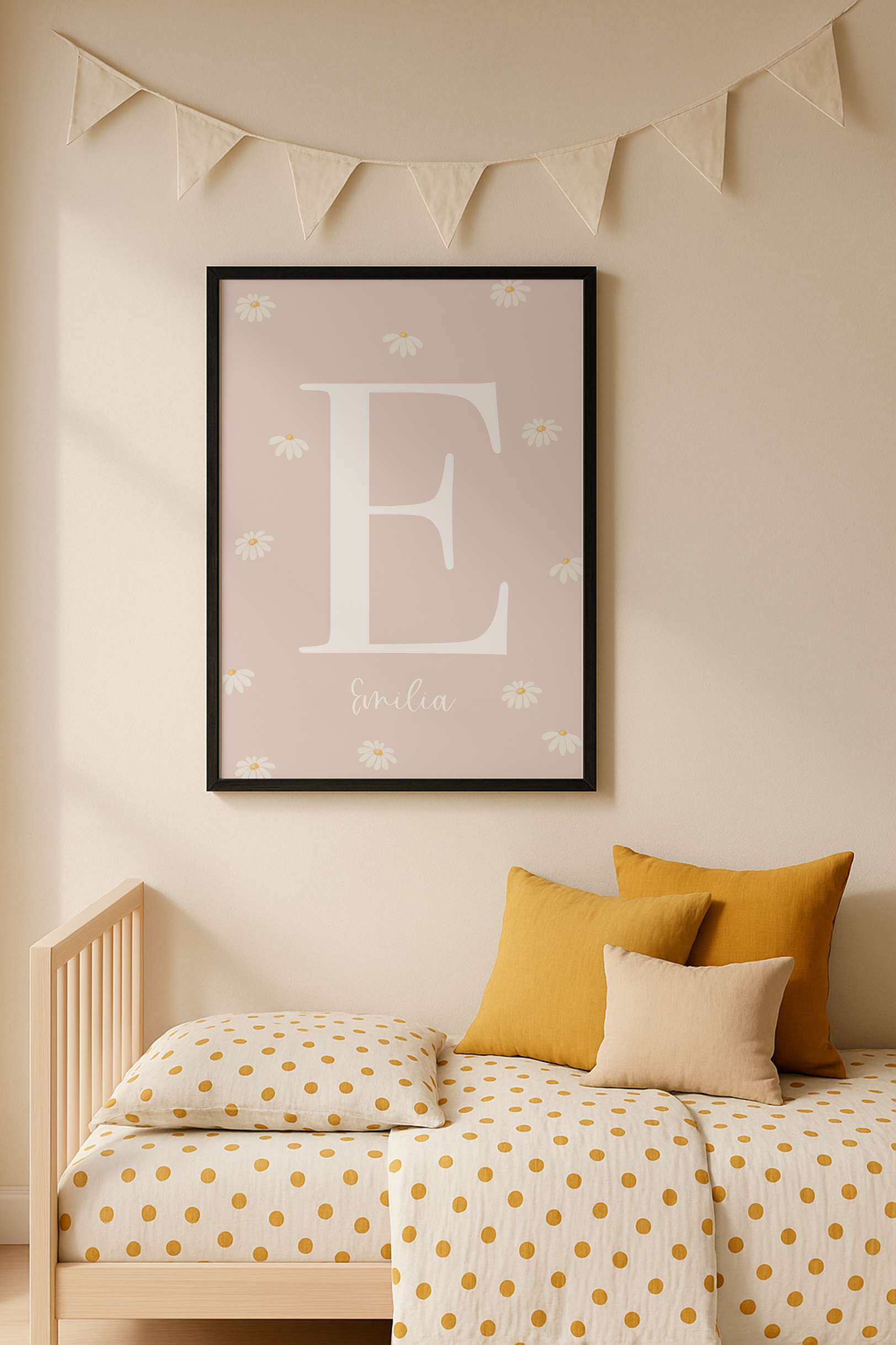 Buchstabenposter rosé Gänseblümchen