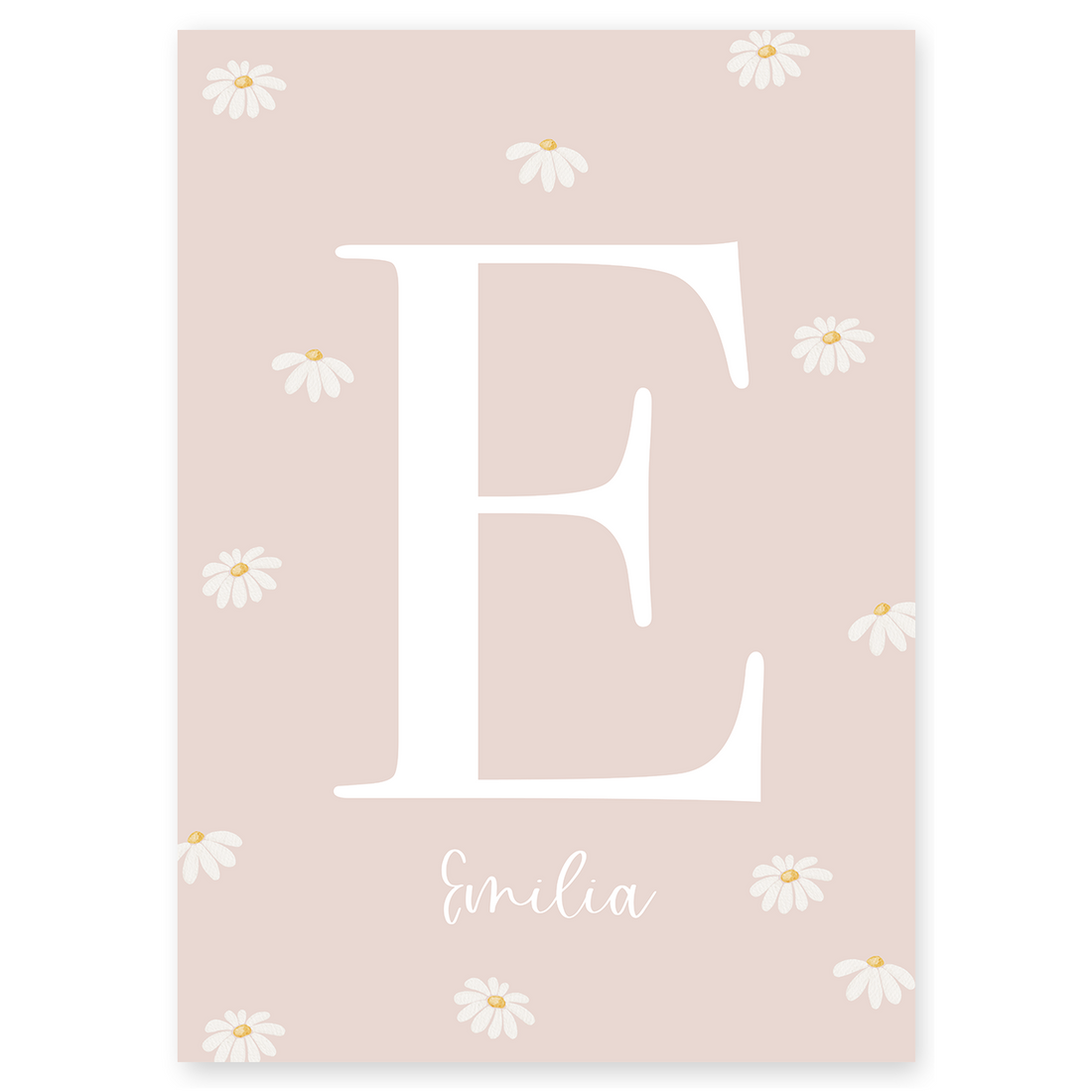 Buchstabenposter rosé Gänseblümchen