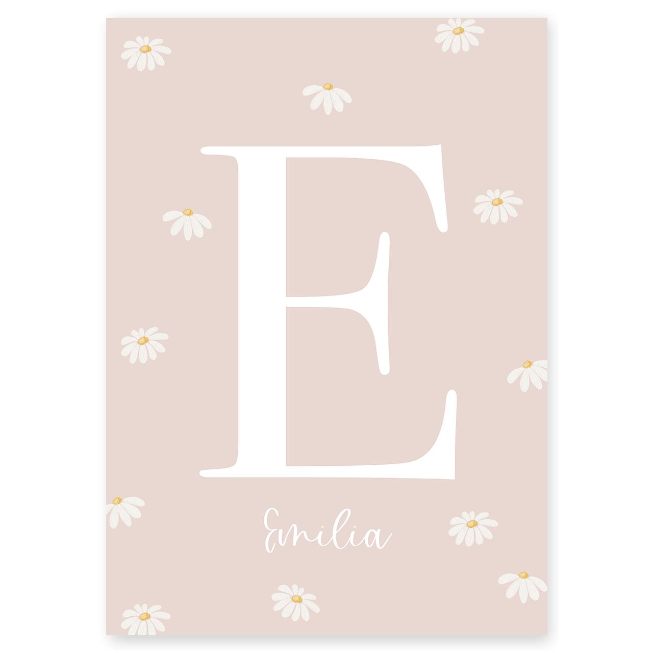 Buchstabenposter rosé Gänseblümchen