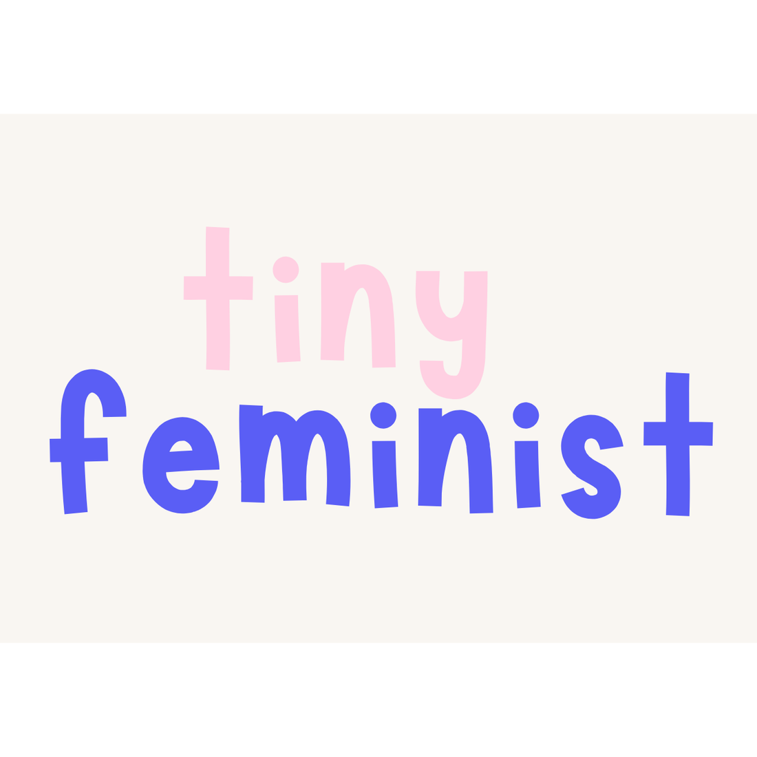 Hej Hanni Bügelbilder tiny feminist blau rosa