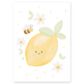 Kinderposter Zitrone und Biene
