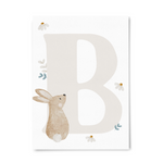 Buchstabenkarte Waldtiere B