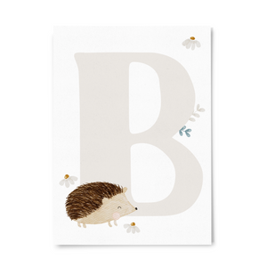 Buchstabenkarte Waldtiere B