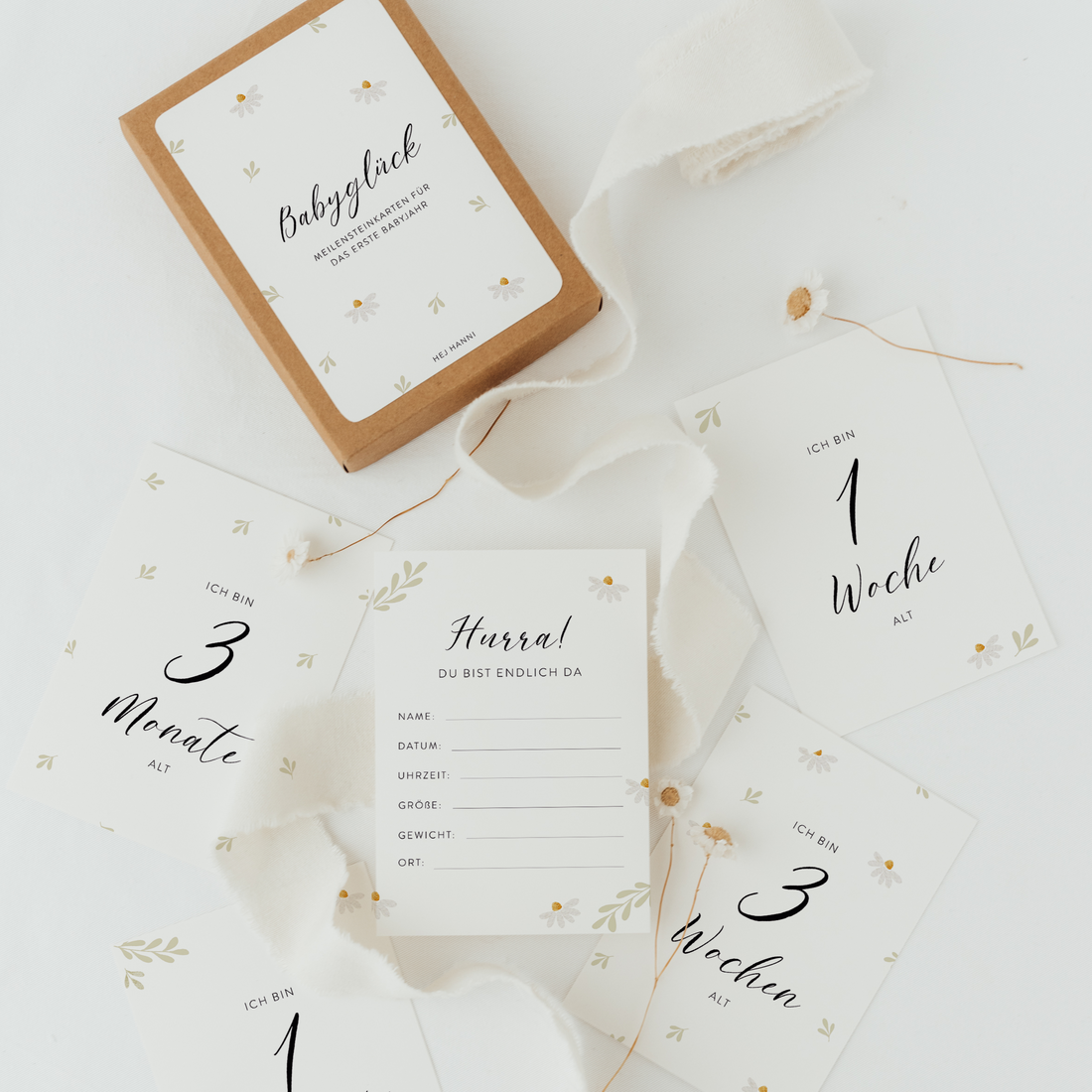 Hej Hanni Meilensteinkarten Floral Baby