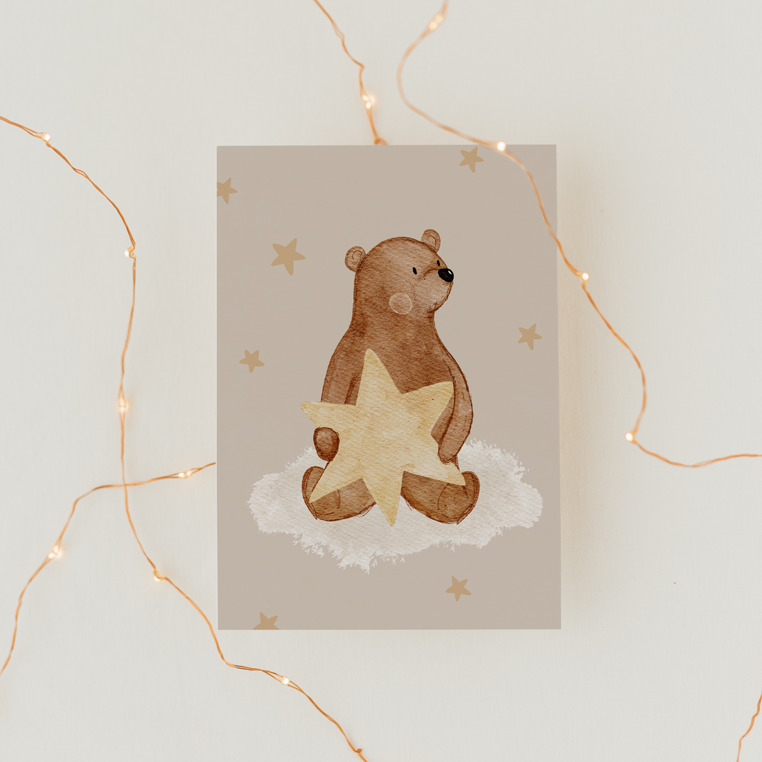 Hej Hanni Weihnachtskarte Bär Wolken