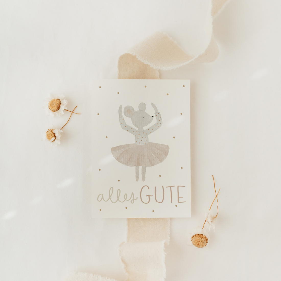 Hej Hanni Postkarte Geburtstag Ballerinamaus