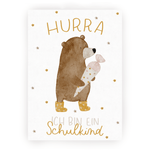 Postkarte Schulanfang Bär