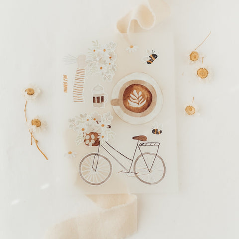 Bügelbilderset Blumen & Kaffee