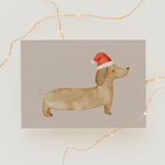 Weihnachtskarte Dackel Mütze