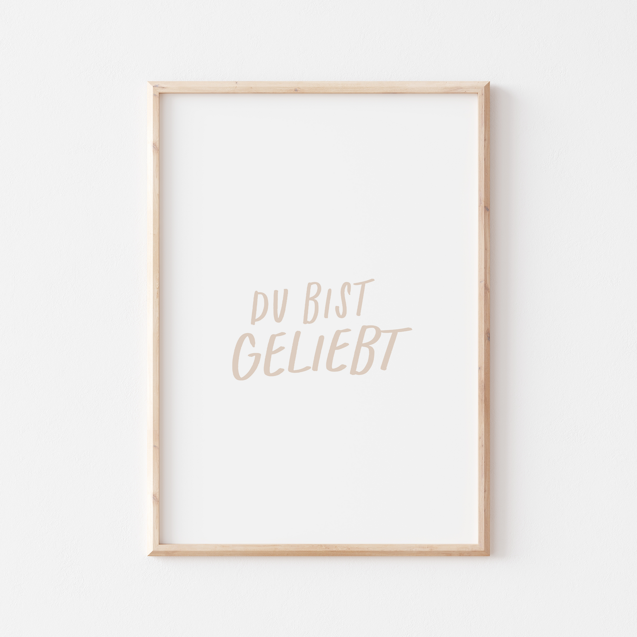 Poster Du bist geliebt beige A4