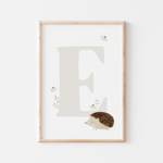 Buchstabenposter Waldtiere E