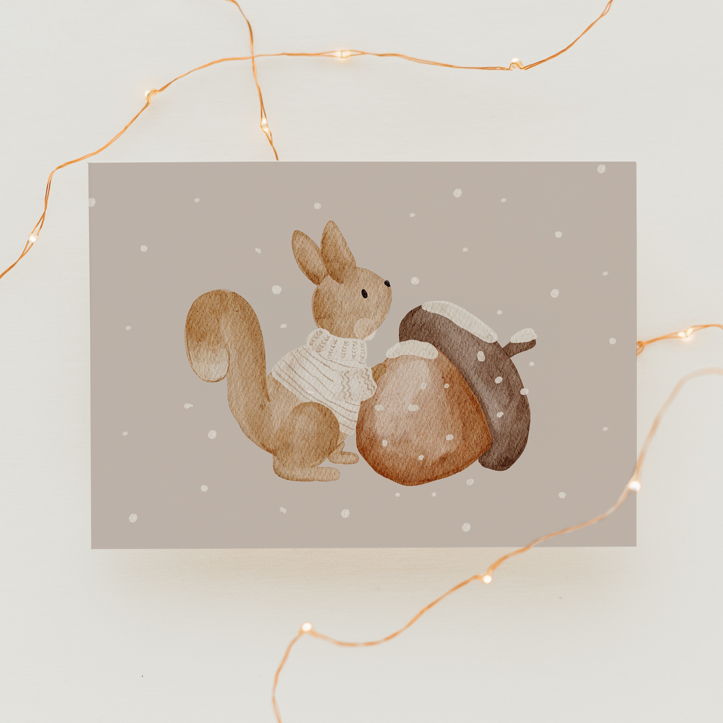Weihnachtskarte Eichhörnchen Pulli