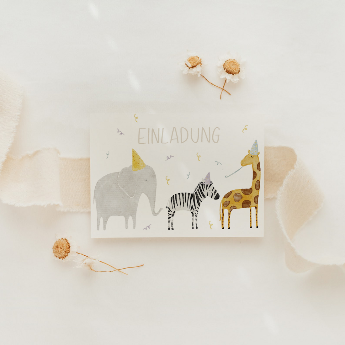 Hej Hanni Geburtstagseinladung Safaritiere