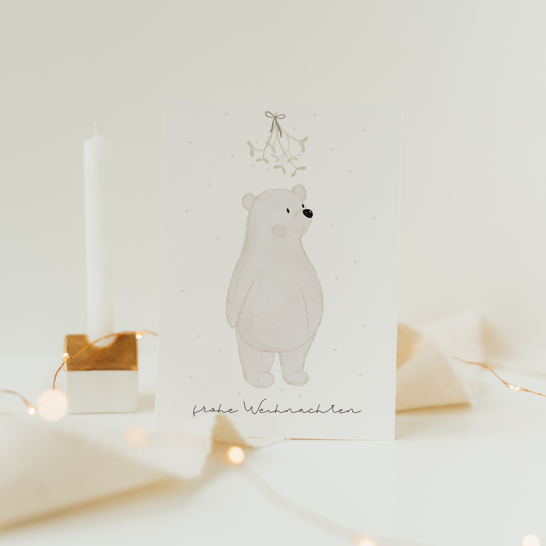 Weihnachtskarte Eisbär