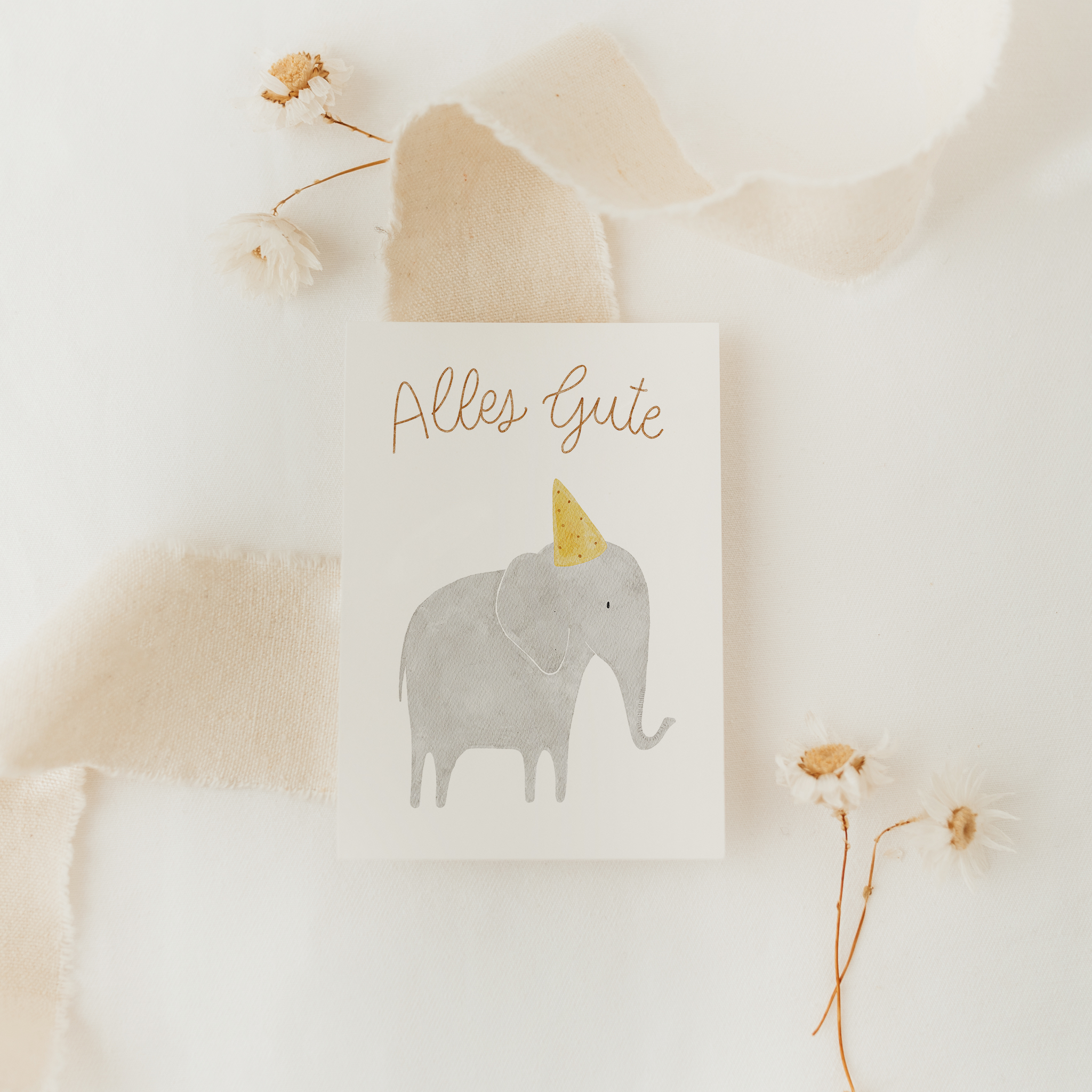 Postkarte Geburtstag Elefant