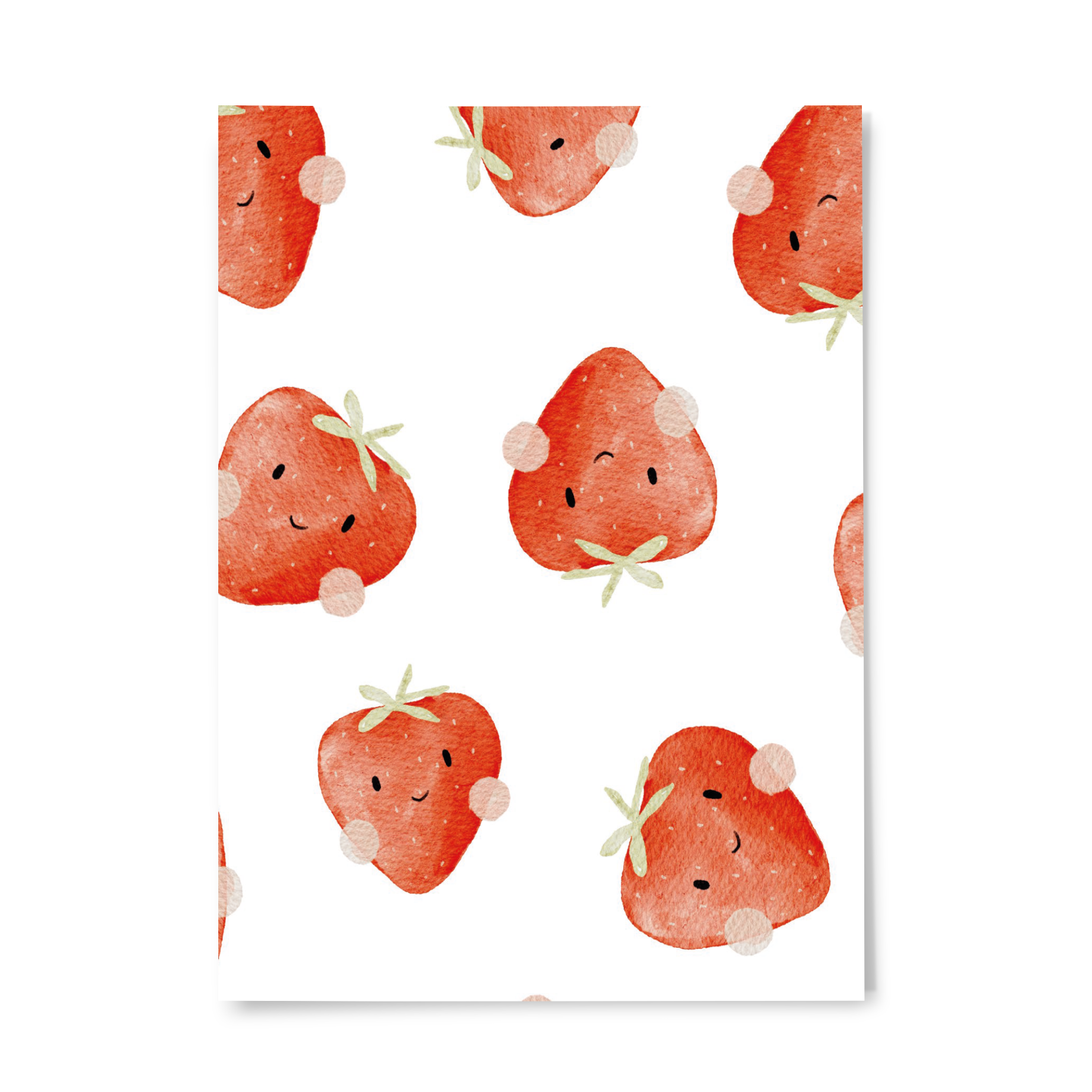Postkarte Erdbeeren