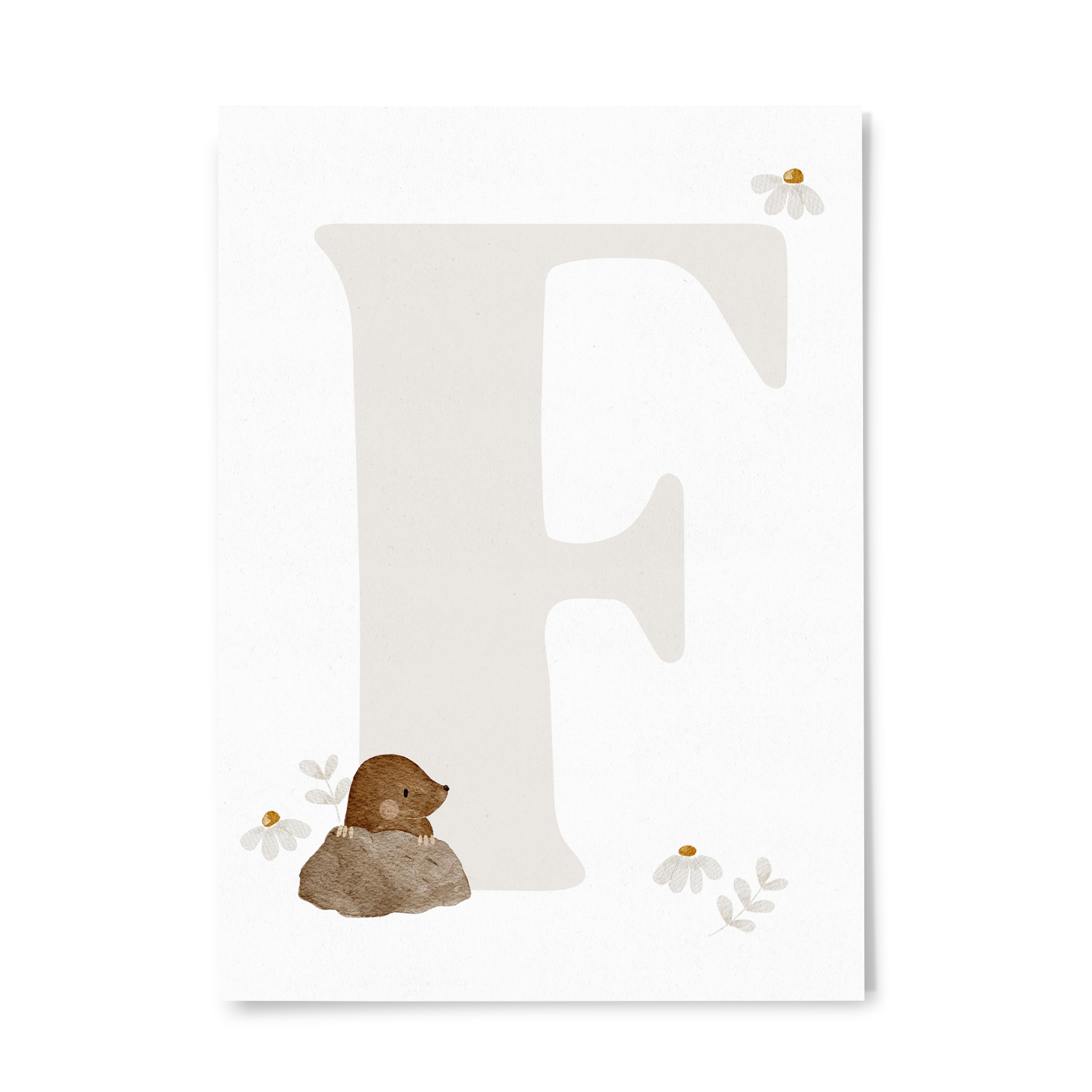Buchstabenkarte Waldtiere F