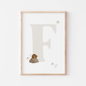 Buchstabenposter Waldtiere F