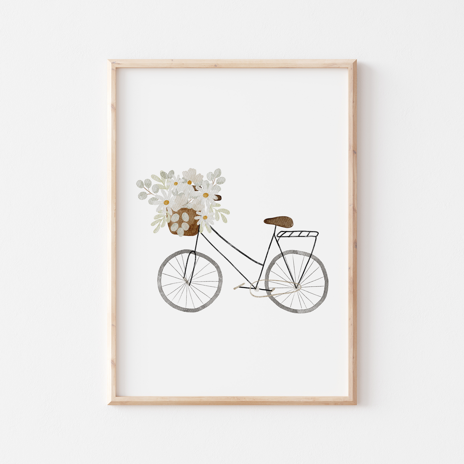 Poster Fahrrad mit Blumen A4 A3