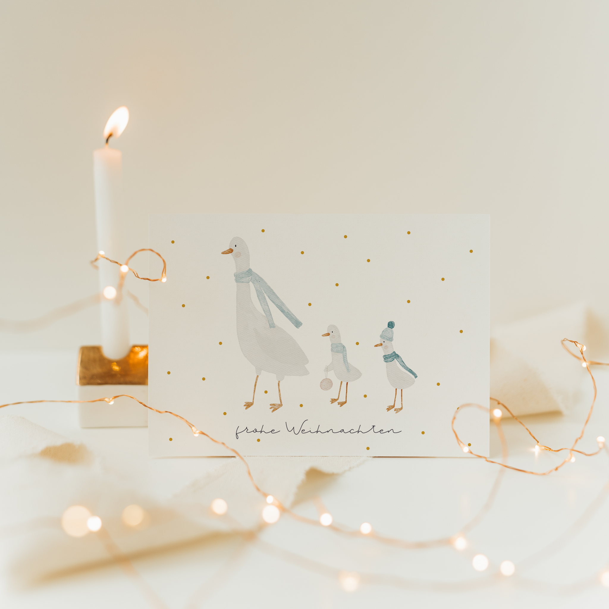 Weihnachtskarte Gänse