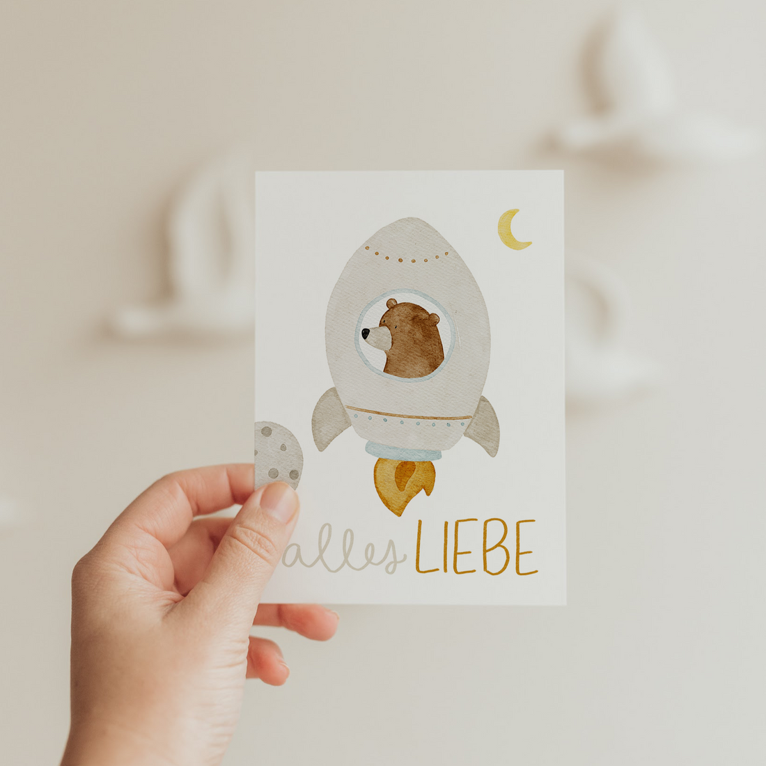 Hej Hanni Postkarte Geburtstag Raketenbär