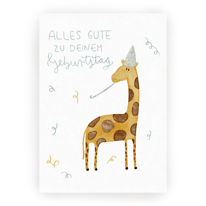 Postkarte Geburtstag Zebra
