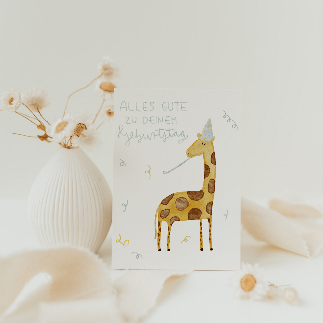 Hej Hanni Postkarte Geburtstag Giraffe