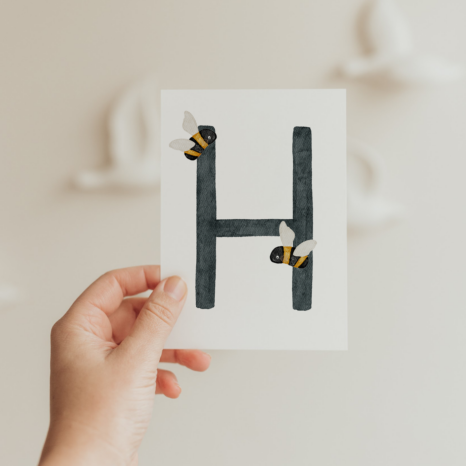 Buchstabenkarte bunt H