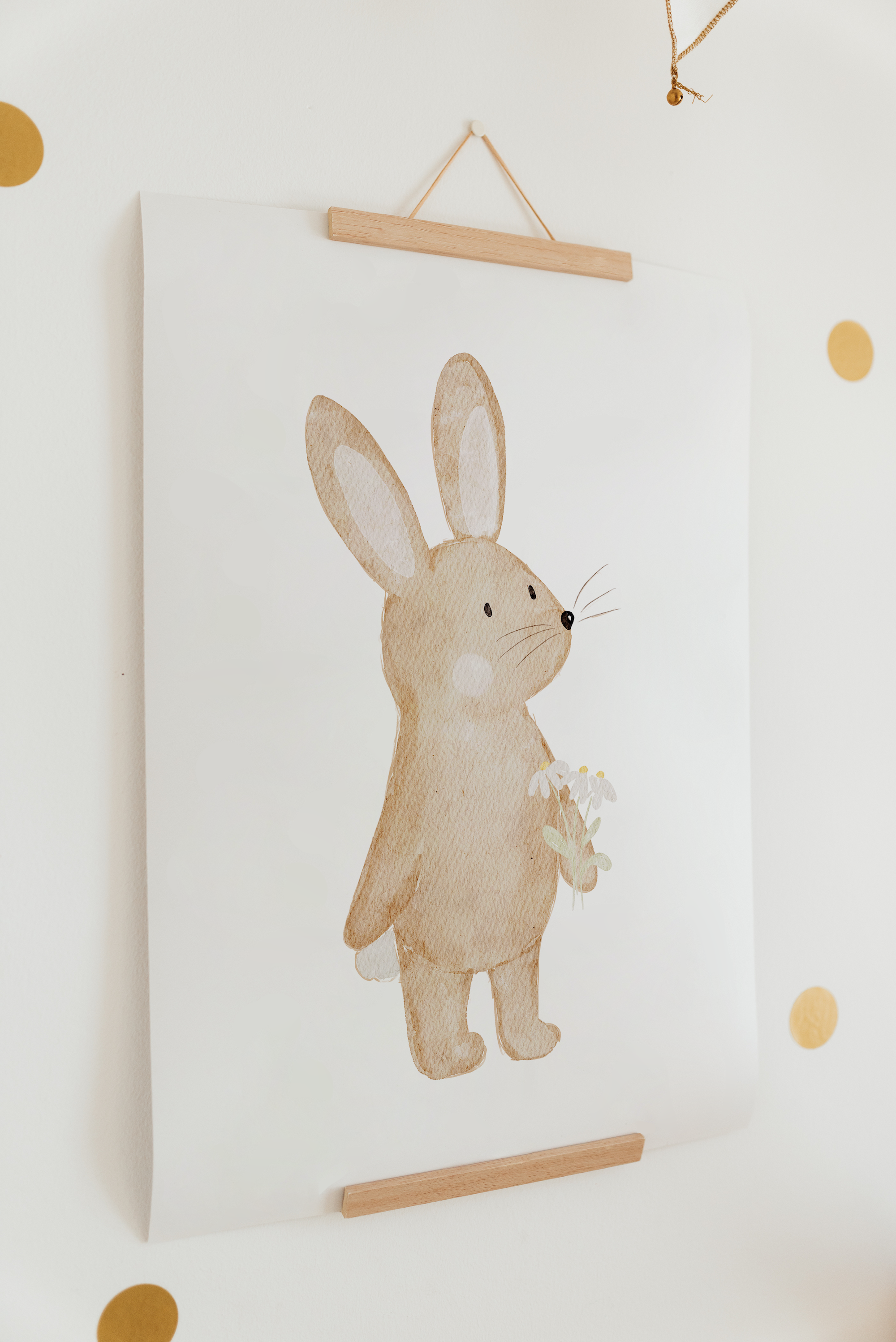 Poster Hase Blumenstrauß A4 &amp; A3