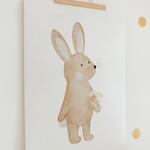 Poster Hase Blumestrauß A4