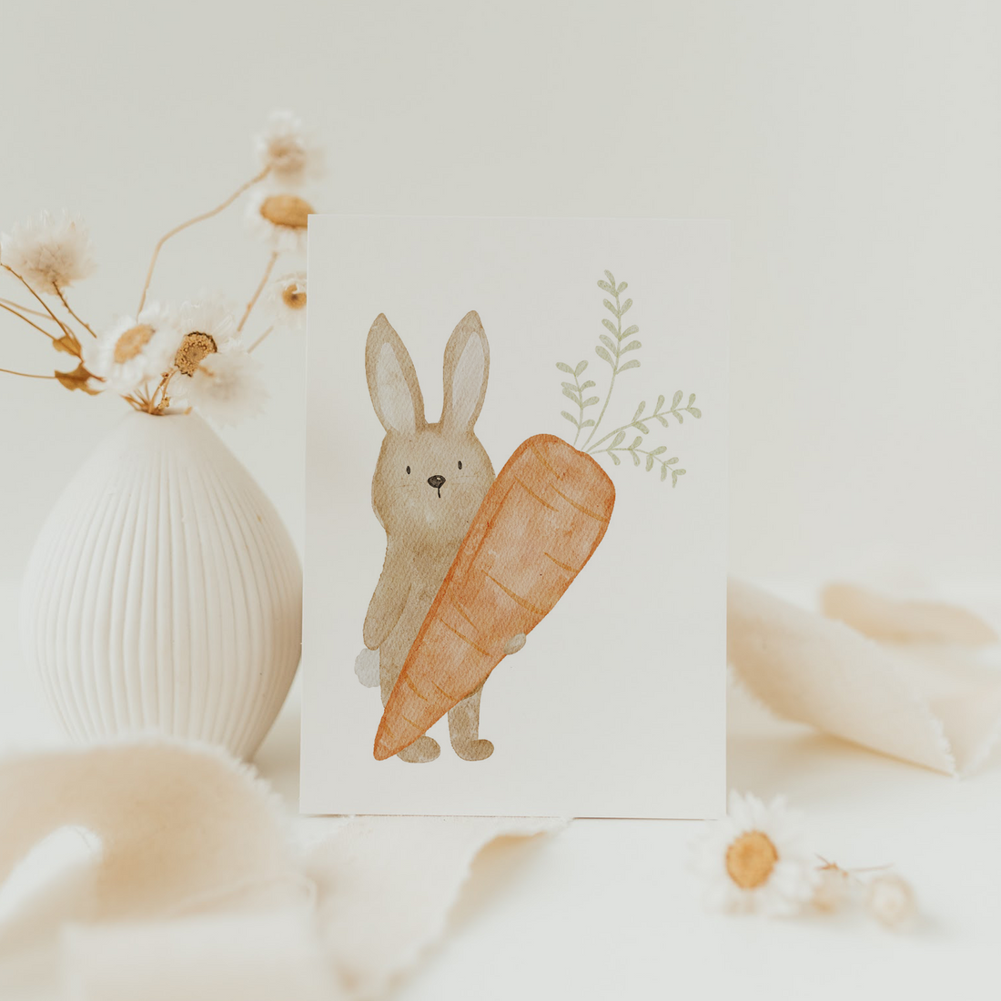 Hej Hanni Postkarte Ostern Hase Möhre