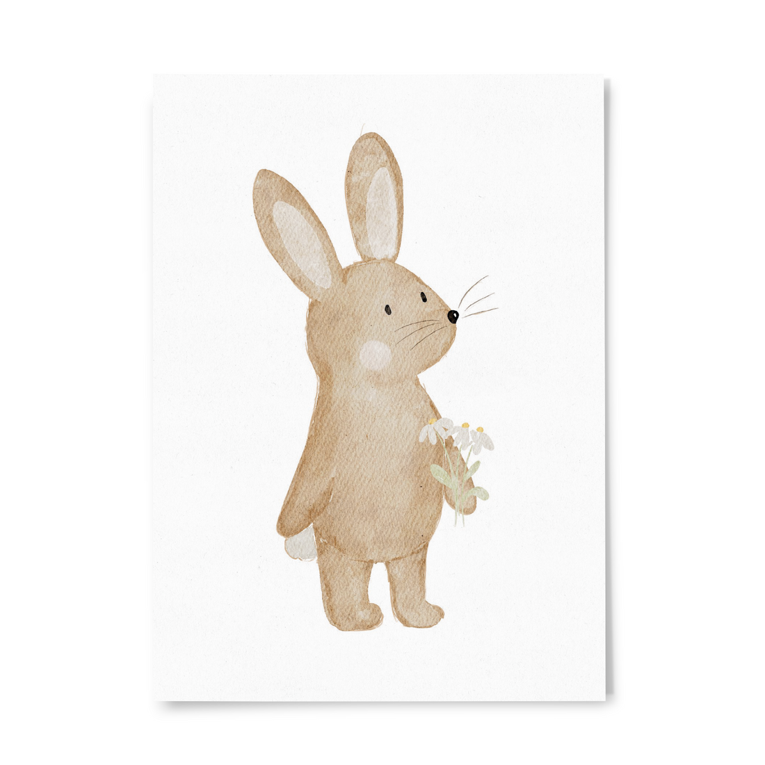 Minikarte Ostern Hase Blumenstrauß A7