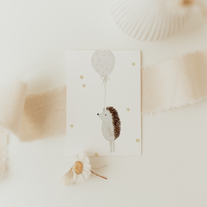 Minikarte Igel mit Ballon A7