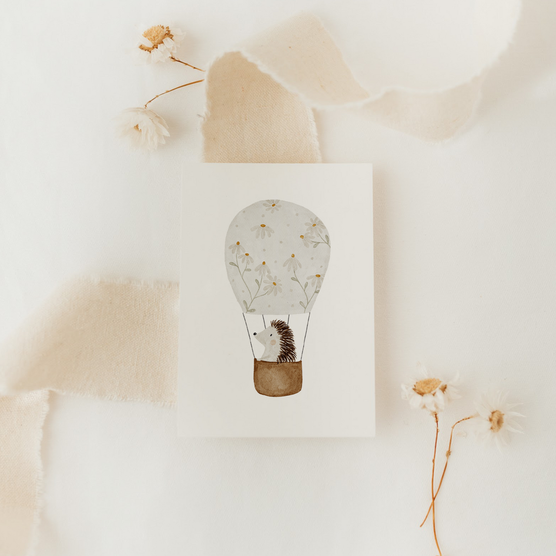 Hej Hanni Minikarte Igel Heißluftballon A7