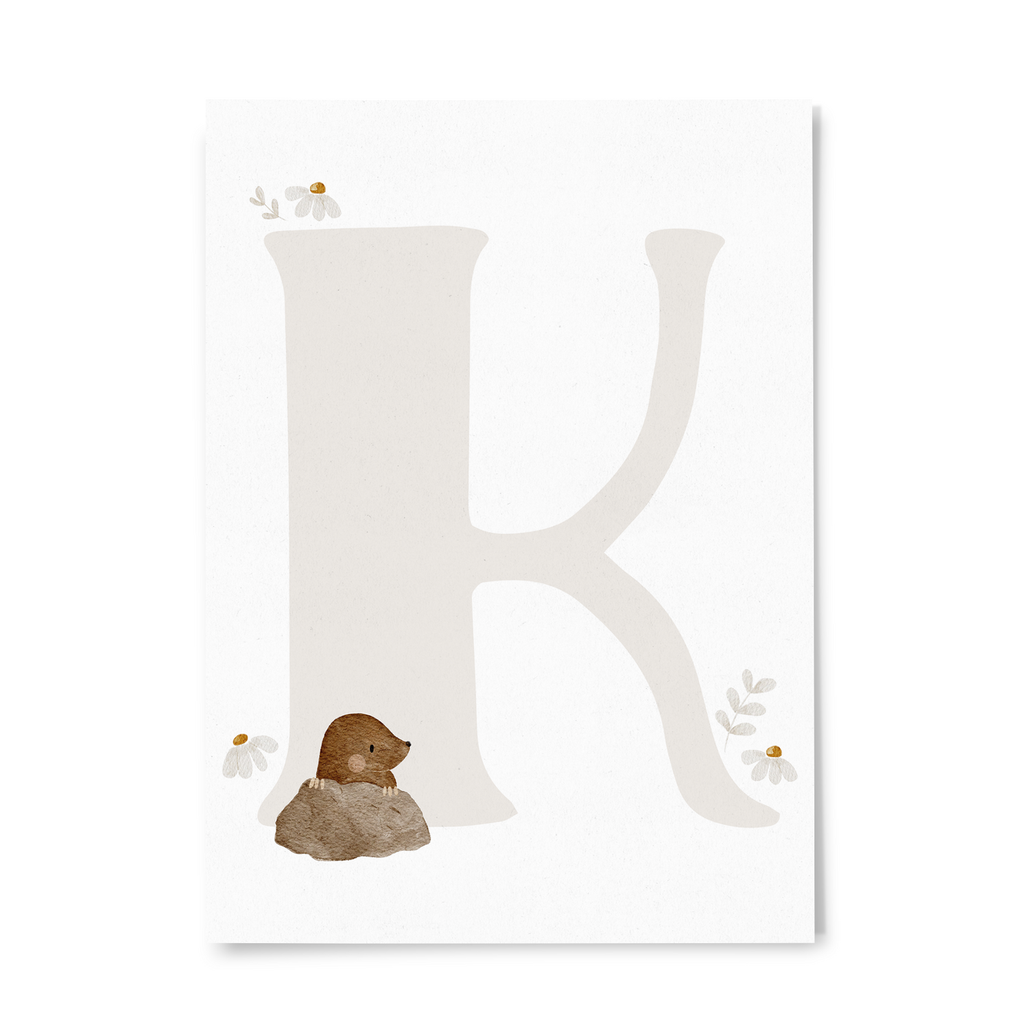 Buchstabenkarte Waldtiere K