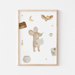 Poster Maus Zauberschule A4