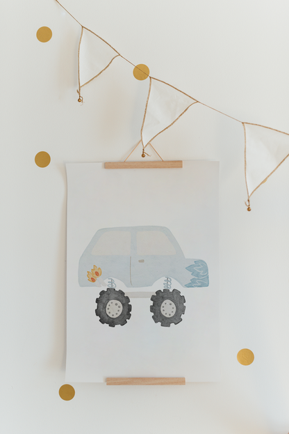 Hej Hanni Poster Monstertruck blau A4