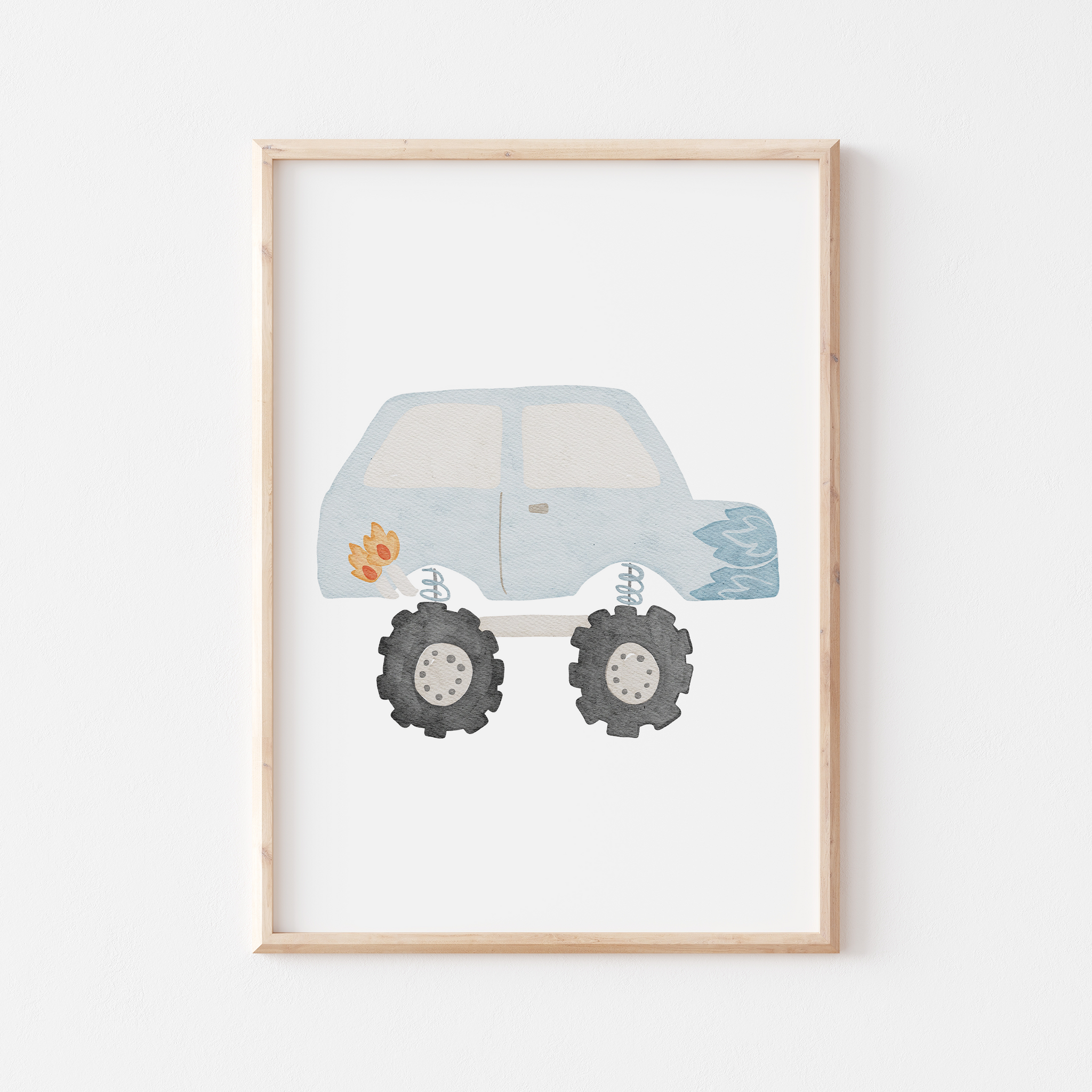 Poster Monstertruck blau A4