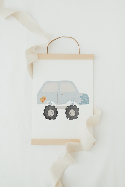 Hej Hanni Poster Monstertruck blau A4