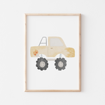 Poster Monstertruck gelb A4