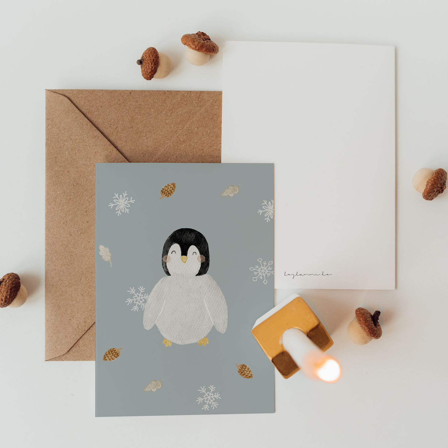 Weihnachtskarte Pinguin