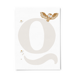 Buchstabenkarte Waldtiere Q